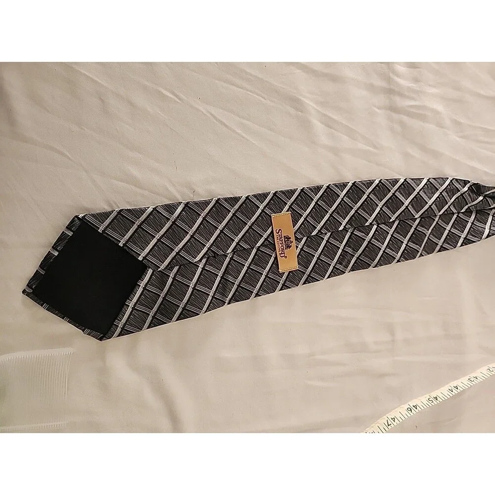 Stafford Black and Gray Men's Tie 59 Inches Long 4 Inches Wide